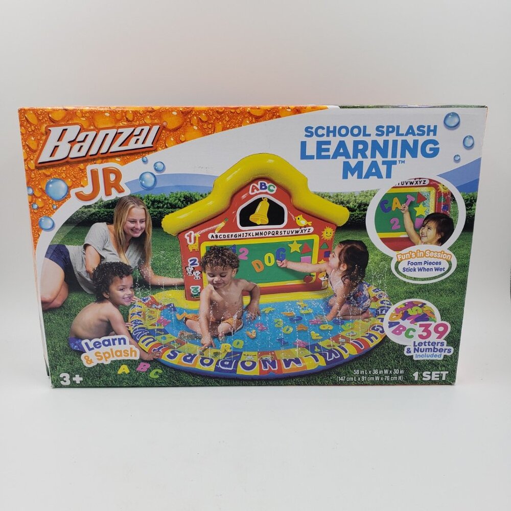 Banzai JR School Splash Learning Mat Sprinkler Pool Kids DAMAGED PACKAGING